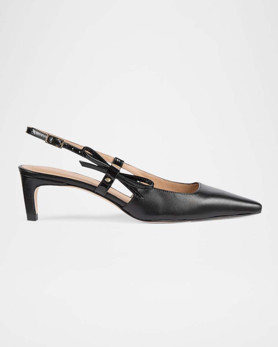 Marilyn Leather Bow Slingback Pumps